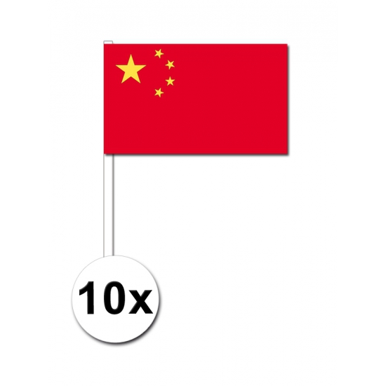 10 zwaaivlaggetjes Chinese vlag