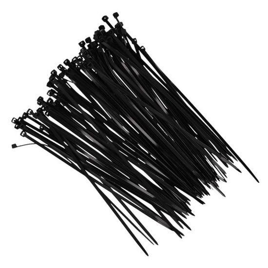 100x Tie-wraps zwart voor het ophangen van kerstverlichting
