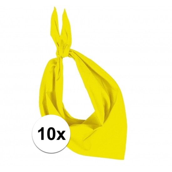 10x Bandana zakdoeken geel