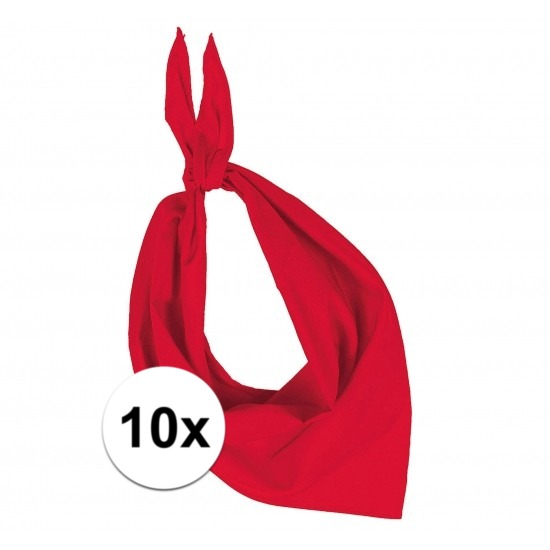 10x Bandana zakdoeken rood