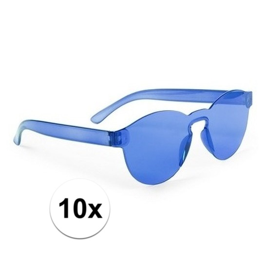 10x Blauwe partybril voor volwassenen