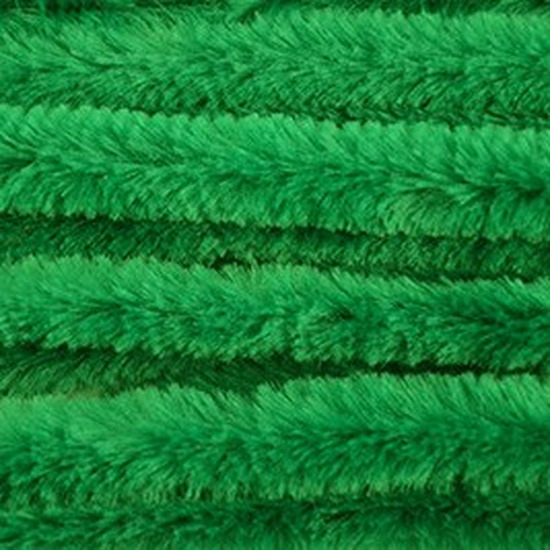 10x Groen chenille draad 14 mm x 50 cm knutsel-hobby artikelen