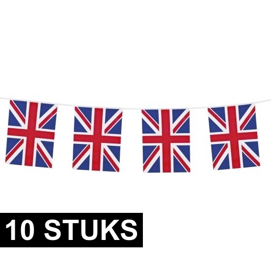 10x Nationale vlag Engeland vlaggenlijnen