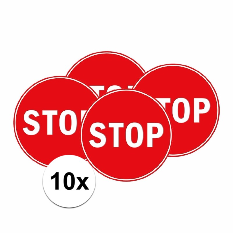 10x Stop verkeersbordje voor slaapkamer