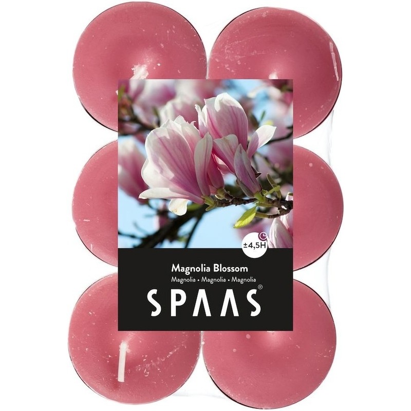 12x Bloesemgeur-bloemengeur waxinelichten-theelichten Magnolia Blossom geur 4,5 branduren