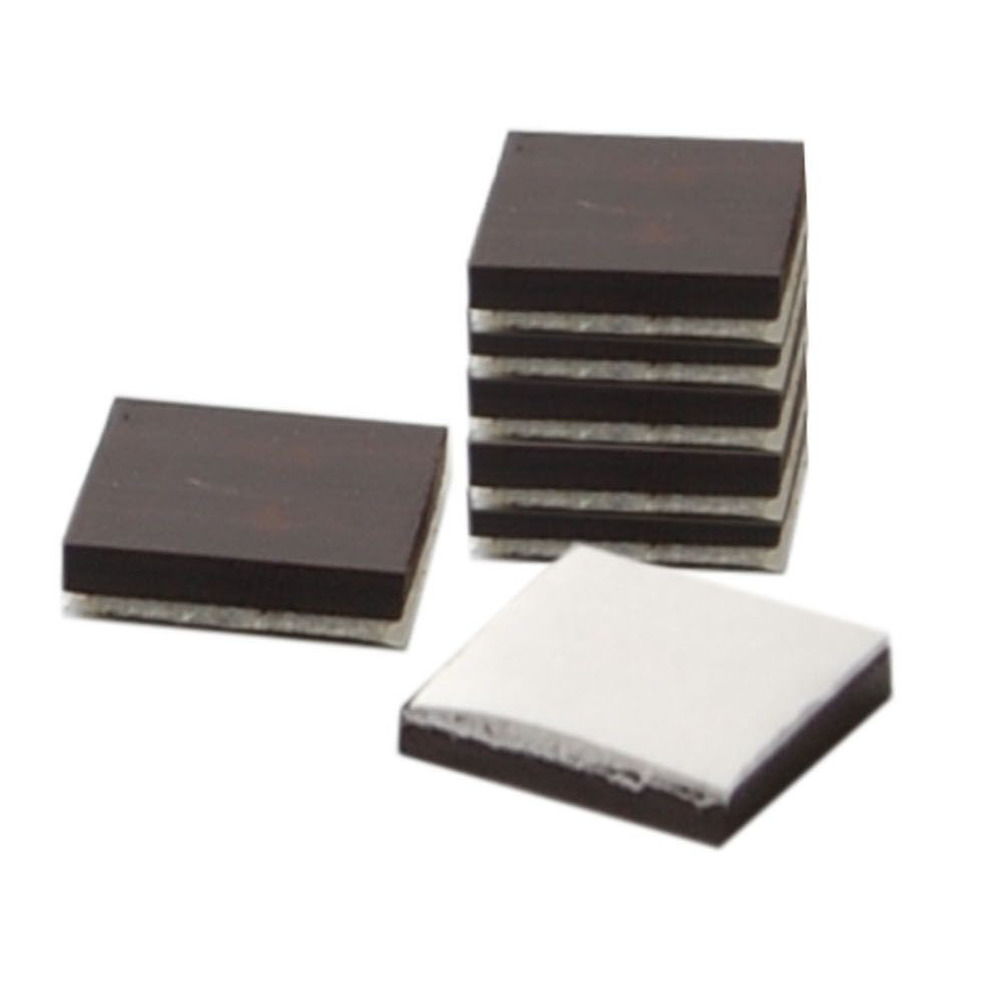 12x Vierkante koelkast-whiteboard magneten met plakstrip 2 x 2 cm zwart