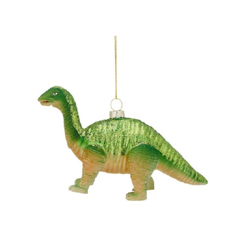 1x Decoratiehangers figuurtjes glazen dinosaurus groen 16 cm
