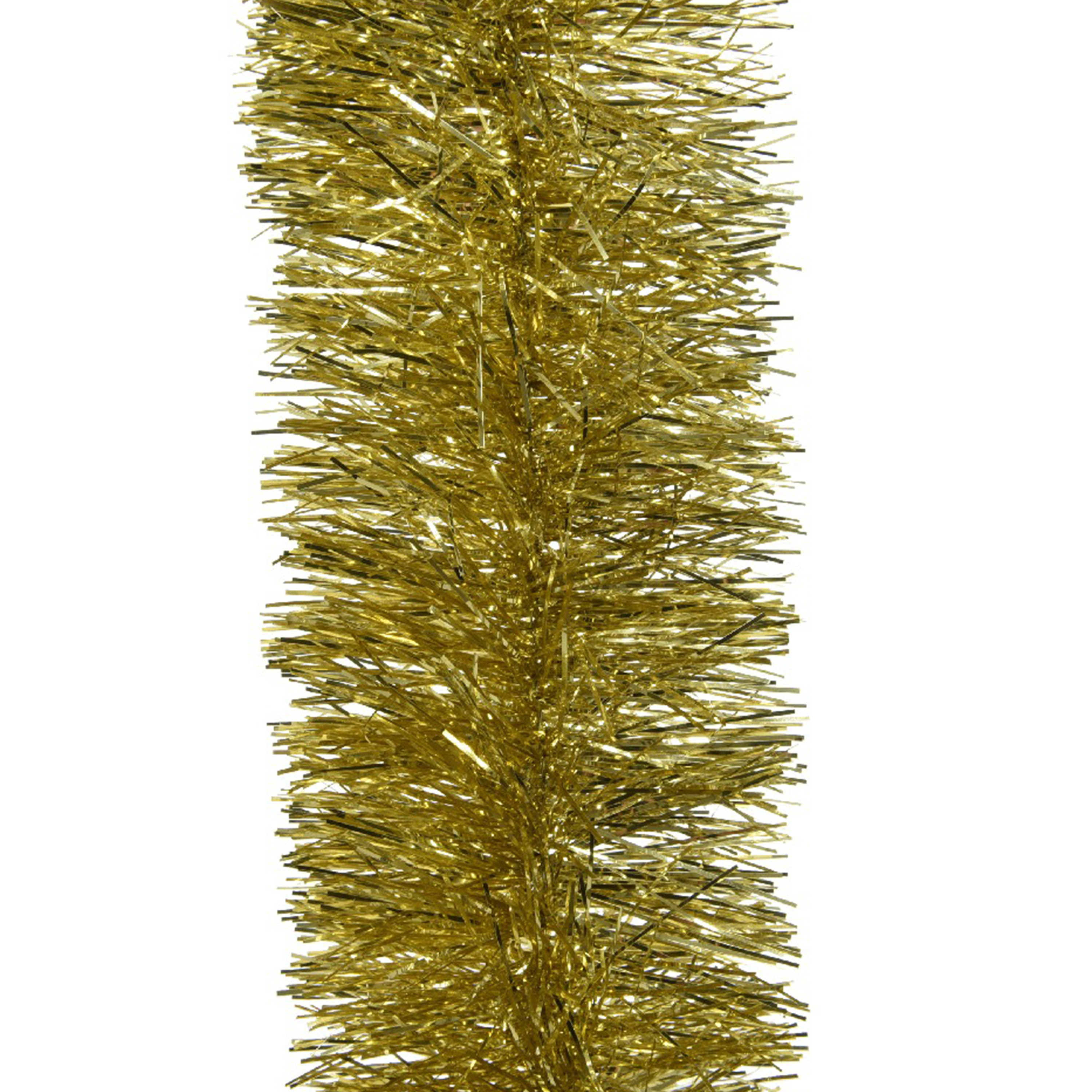 1x Feestversiering folie slingers goud 10 cm breed x 270 cm kunststof-plastic kerstversiering