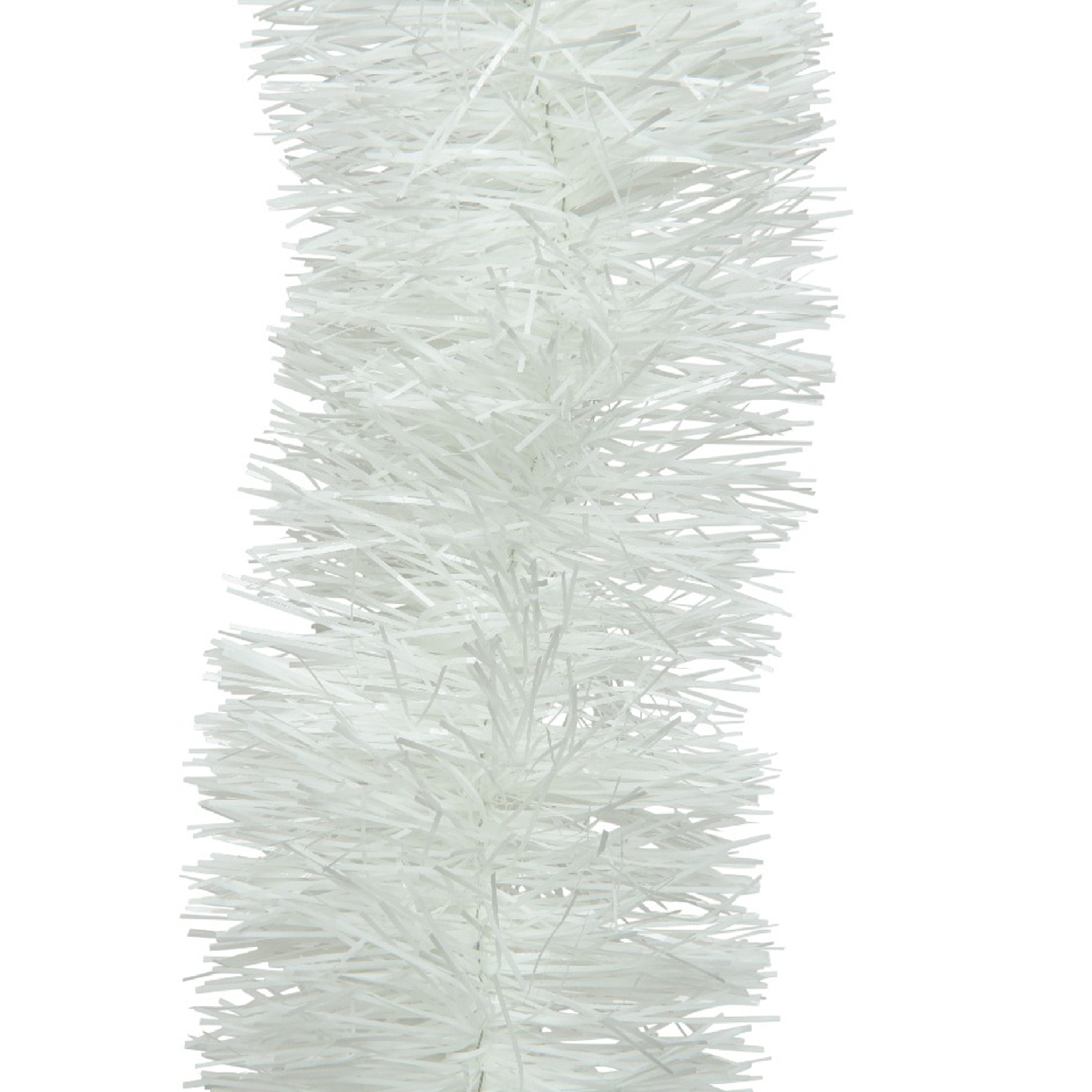 1x Feestversiering folie slingers winter wit 10 cm breed x 270 cm kunststof-plastic kerstversiering