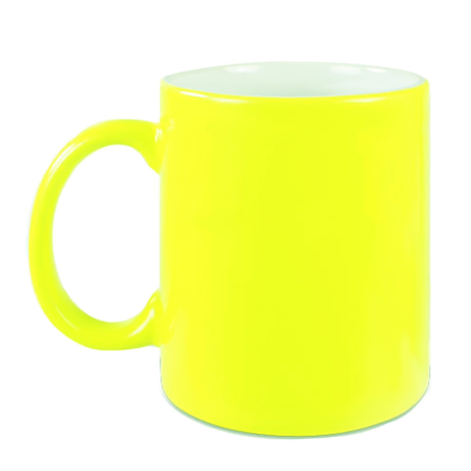 1x Fluor neon gele mokken onbedrukt 330 ml