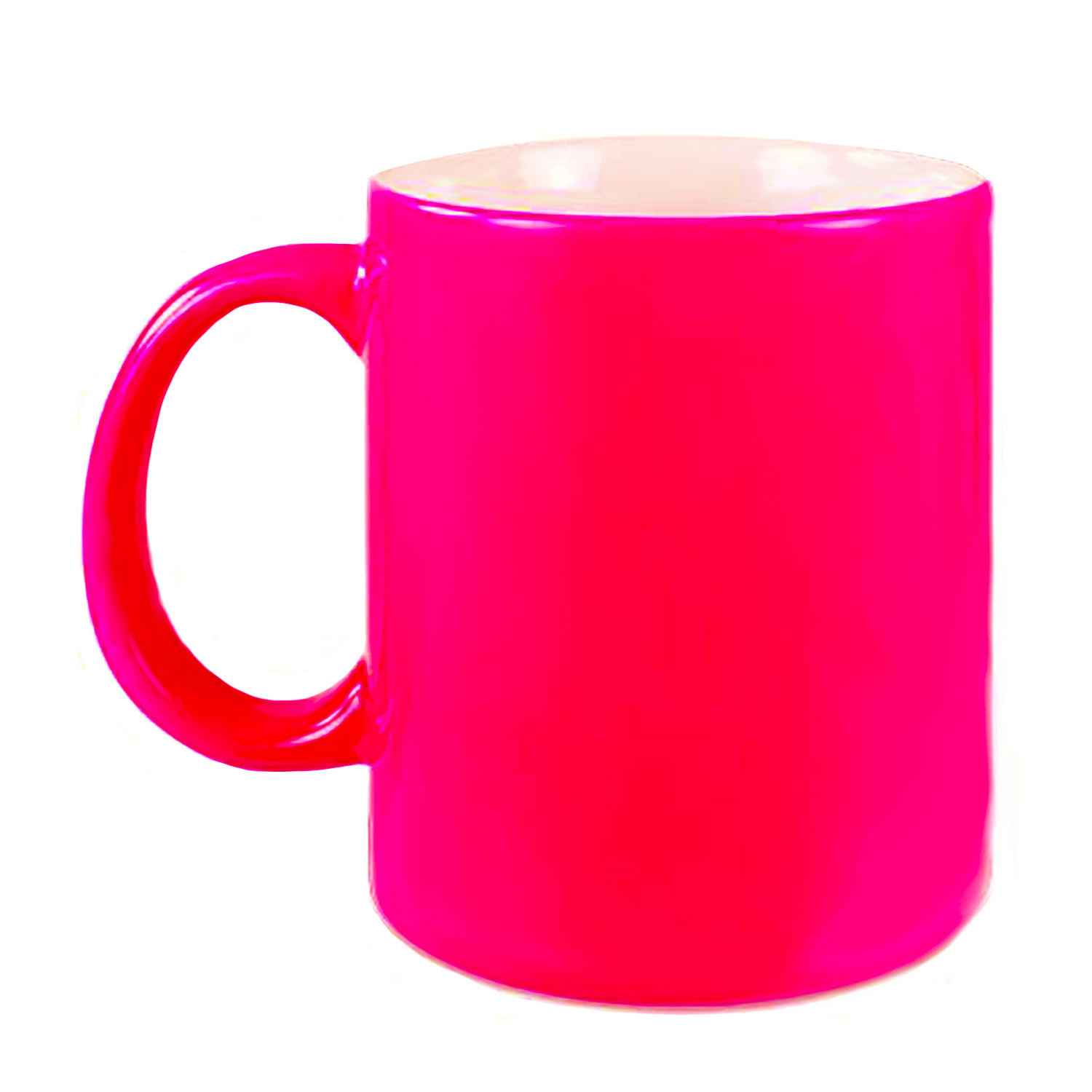 1x Fluor neon roze mokken onbedrukt 330 ml