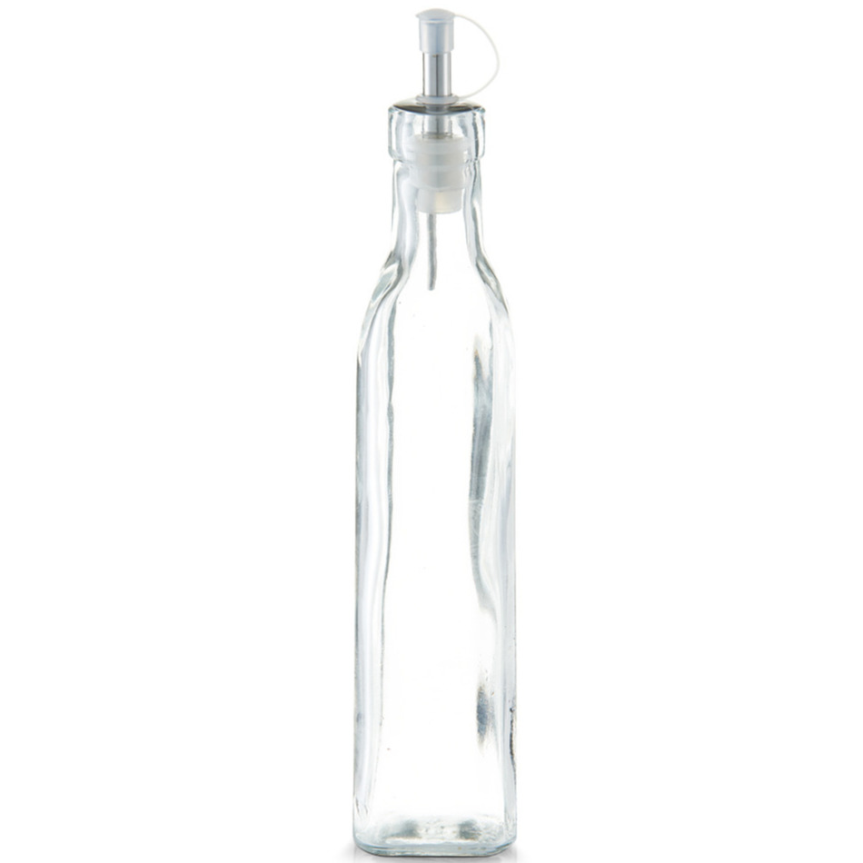1x Glazen azijn-olie flessen met schenktuit 270 ml