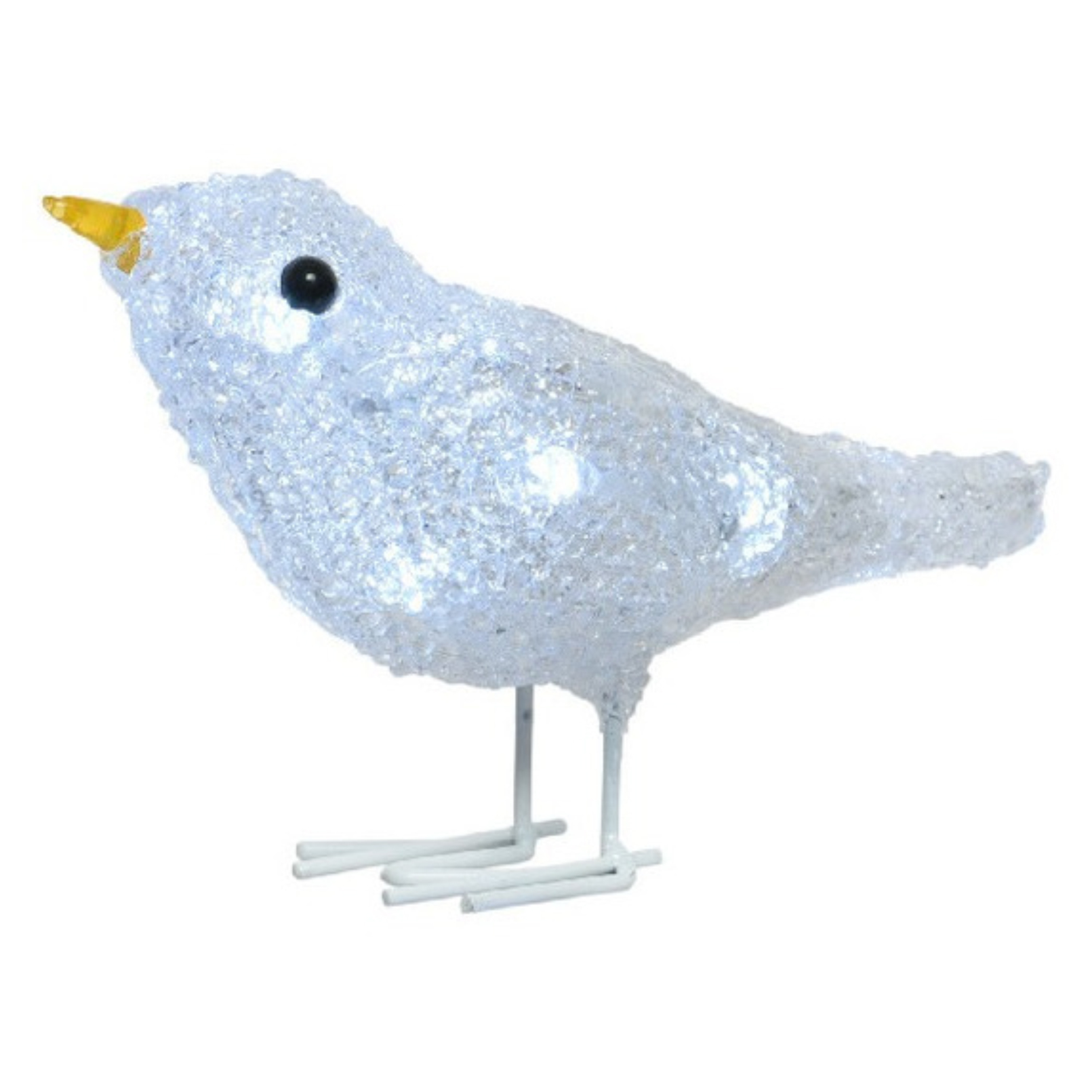 1x LED kerstfiguren acryl vogeltjes 16 cm