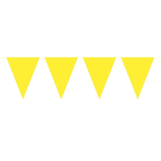 1x Mini vlaggenlijn versiering geel 300 cm