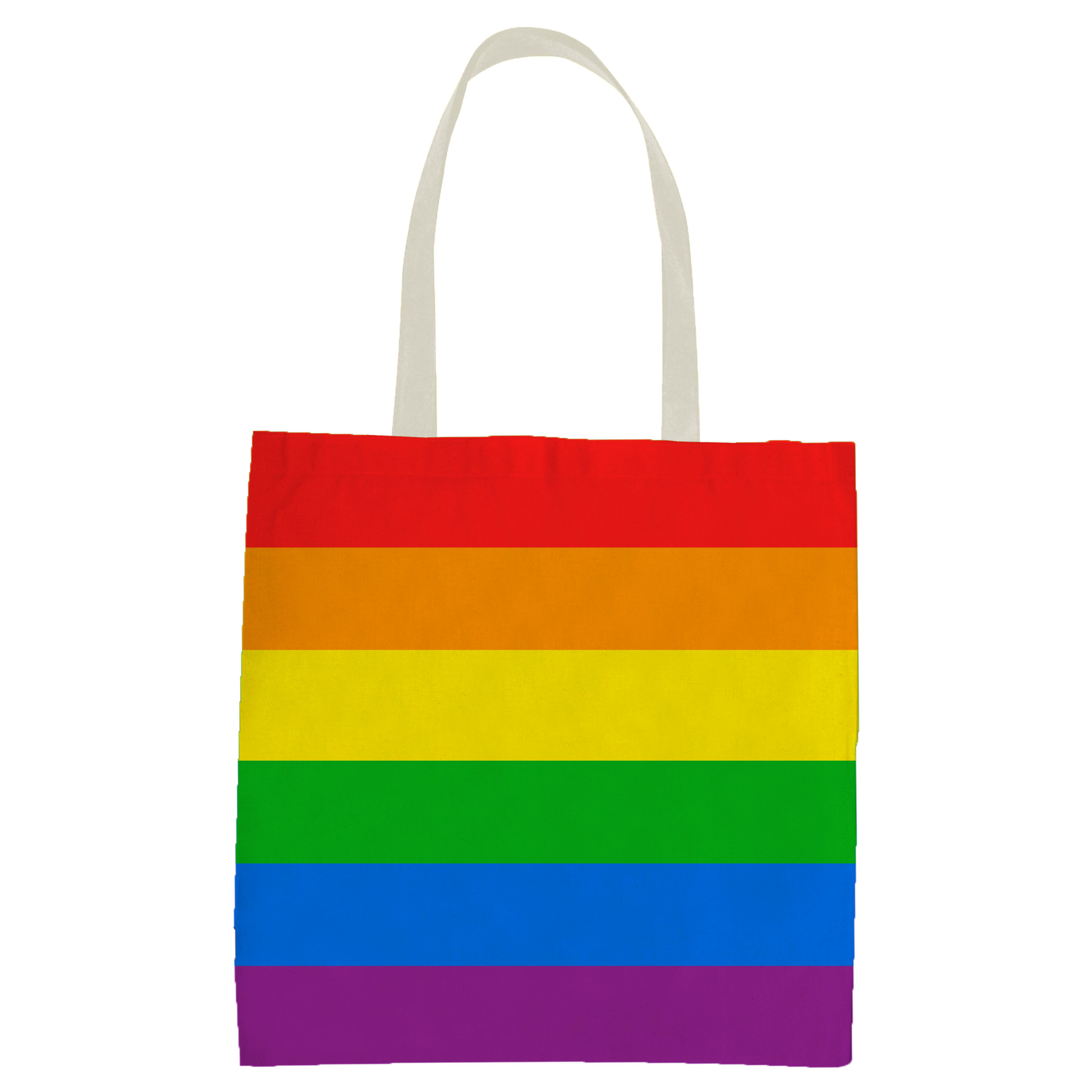 1x Polyester boodschappentasje-shopper regenboog-rainbow-pride vlag voor volwassenen en kids