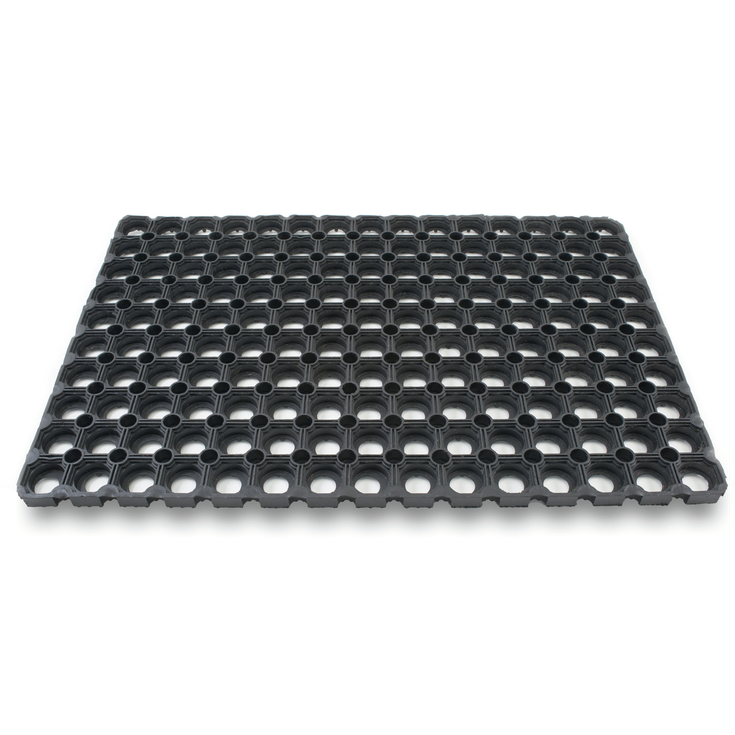 1x Rubberen deurmatten-schoonloopmatten zwart 40 x 60 cm