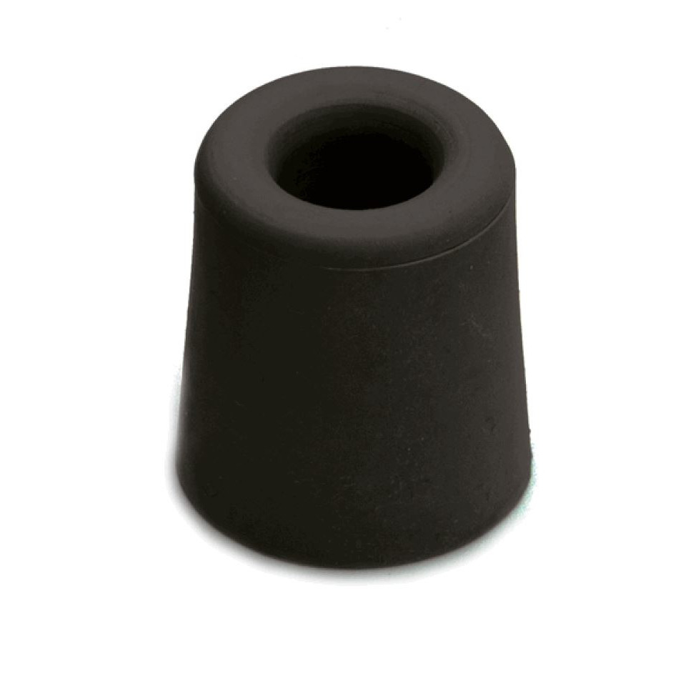 1x stuks kleine deurstopper-deurbuffer rubber zwart 2,4 x 3 cm
