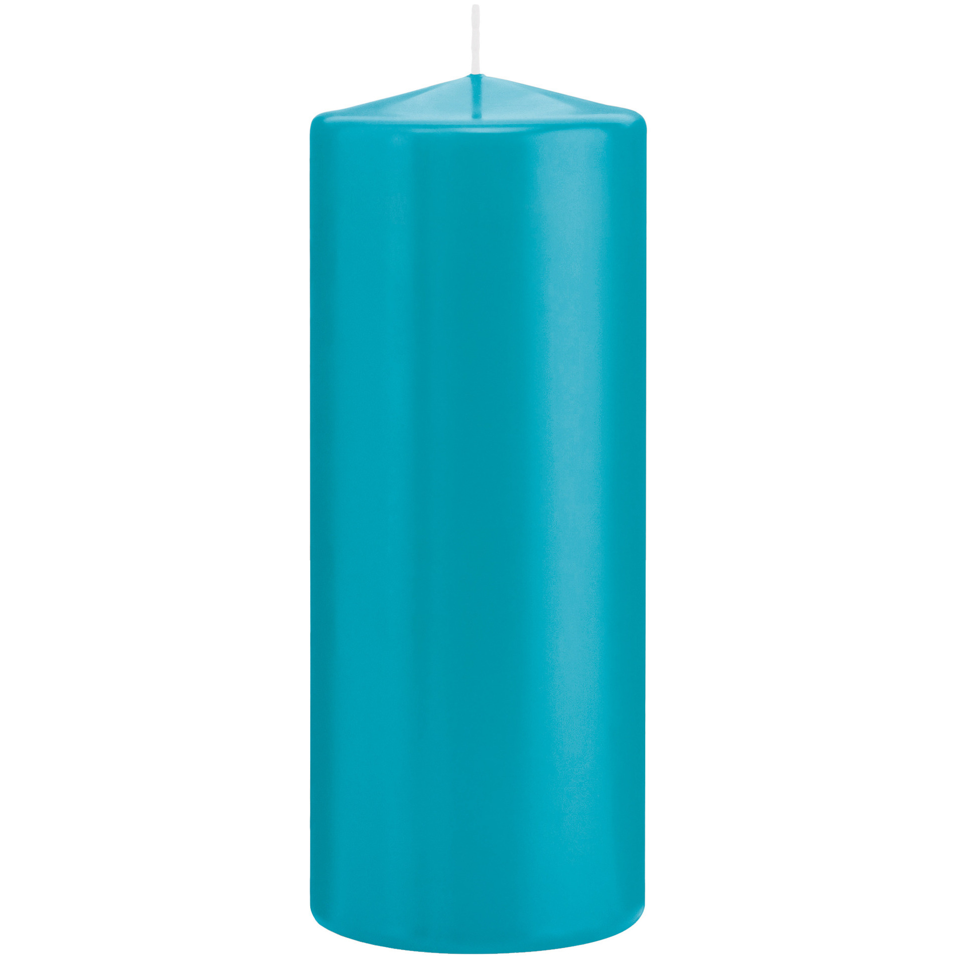 1x Turquoise blauwe woondecoratie kaarsen 8 x 20 cm 119 branduren