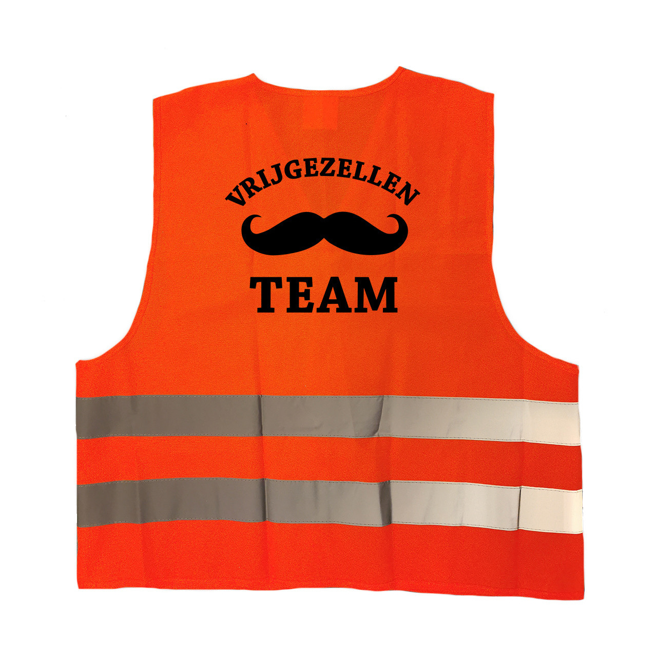 1x Vrijgezellen team-vrijgezellenfeest hesje oranje met reflecterende strepen voor heren