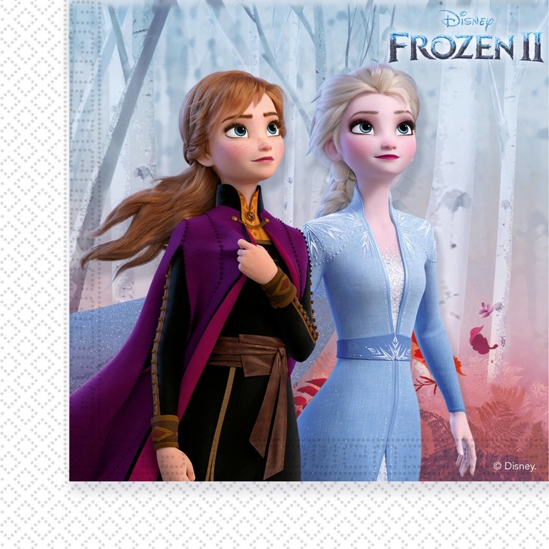 20x Papieren servetjes Disney Frozen 2 thema feestartikelen 33 x 33 cm