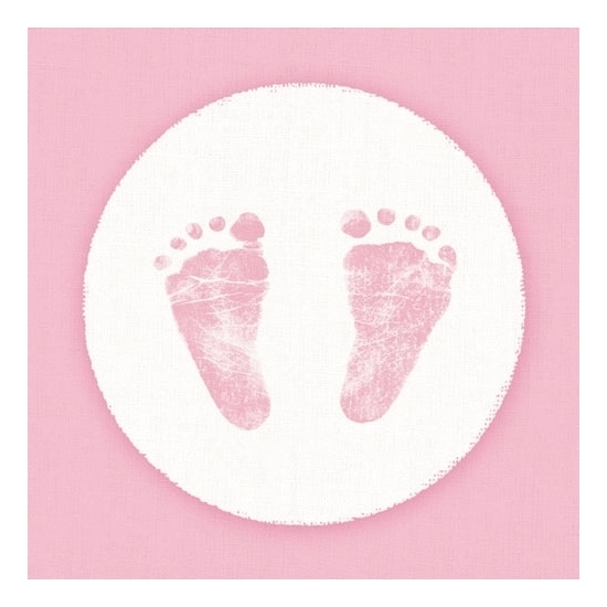 20x Servetten geboorte meisje roze-wit 3-laags