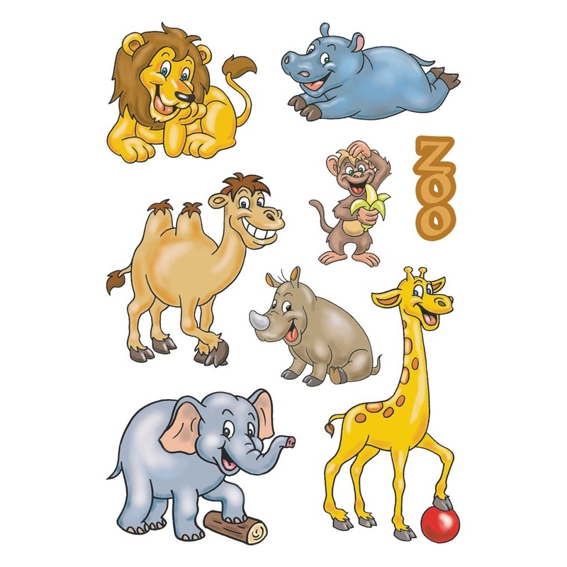 24x Dierentuin dieren stickertjes voor kinderen