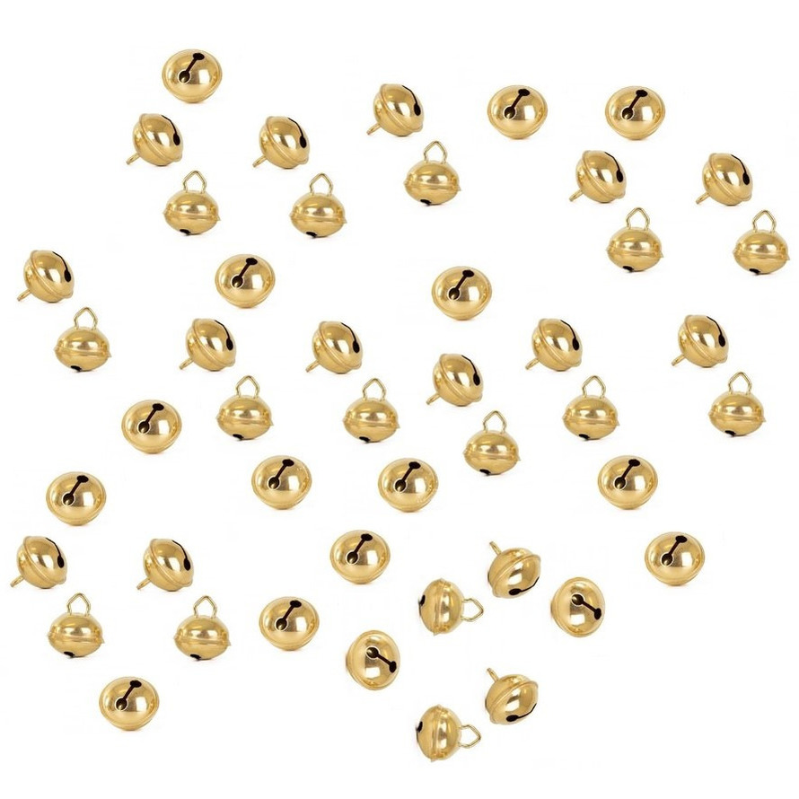 24x Metalen belletjes goud met oog 12 mm hobby-knutsel benodigdheden