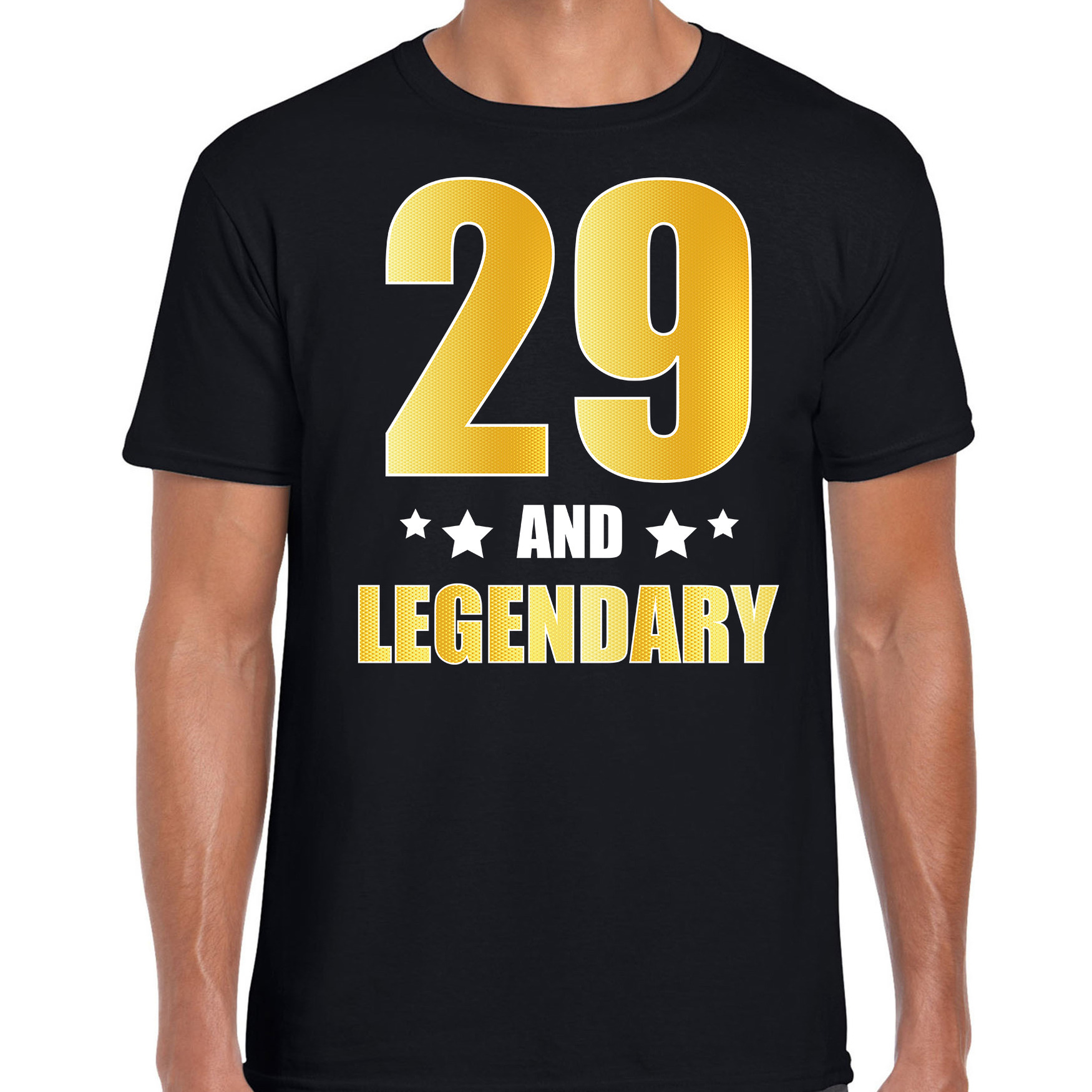 29 and legendary verjaardag cadeau t-shirt goud 29 jaar zwart voor heren
