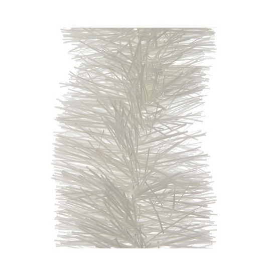 2x Feestversiering folie slinger winter wit 10 cm breed x 270 cm kunststof-plastic kerstversiering