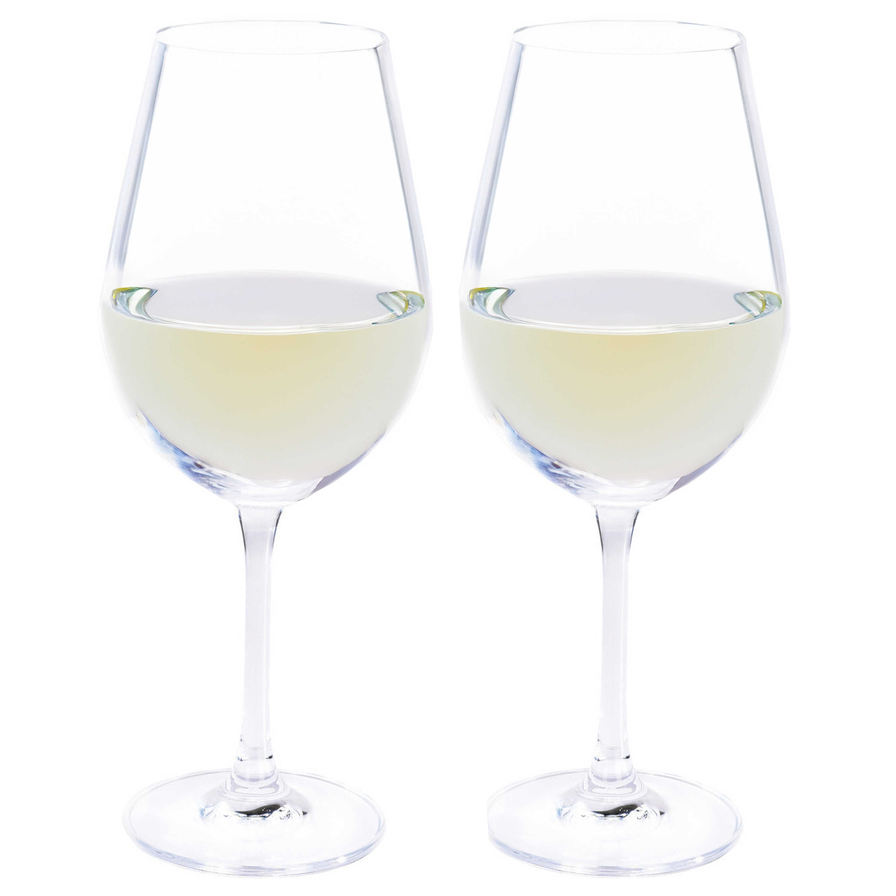 2x Witte wijnglazen 52 cl-520 ml van kristalglas
