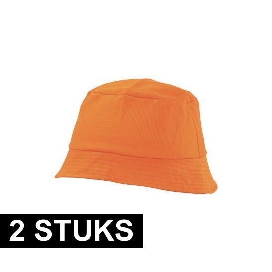 2x Zonnehoedje oranje 57-58 cm