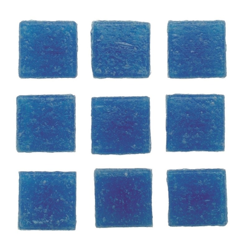 30x stuks vierkante mozaieksteentjes blauw 2 x 2 cm