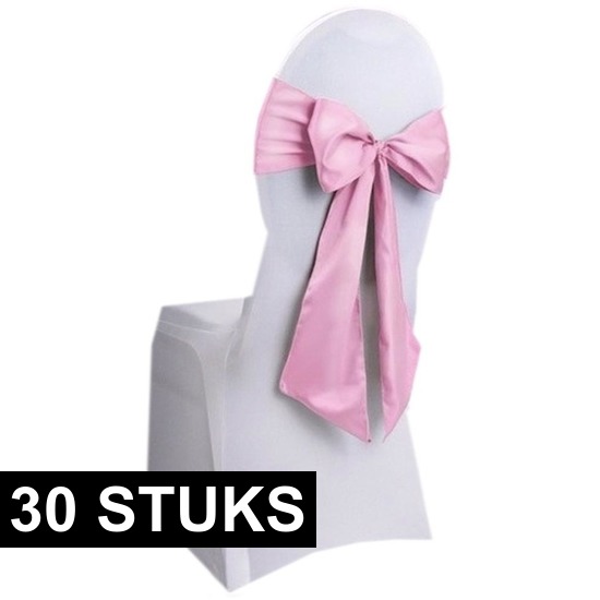 30x Trouwerij stoeldecoratie sjerp licht roze
