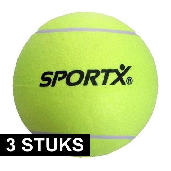3x Extra grote tennisballen XXL 22 cm