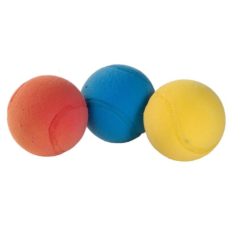 3x Tennis-soft-foam balletjes buitenspeelgoed
