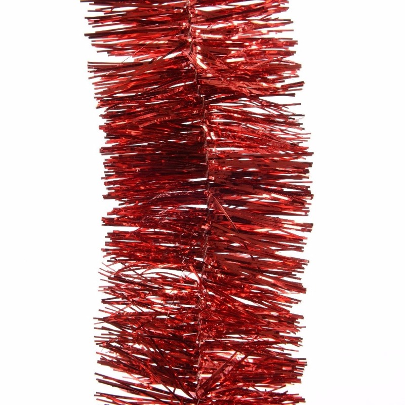 4x Feestversiering folie slingers kerst rood 270 cm kunststof-plastic kerstversiering