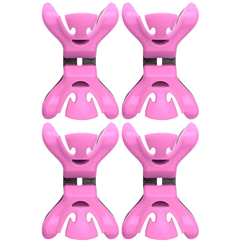 4X Kerstkaarten-geboortekaartjes ophangen klemmen roze zonder plakband-spijkers-schroeven