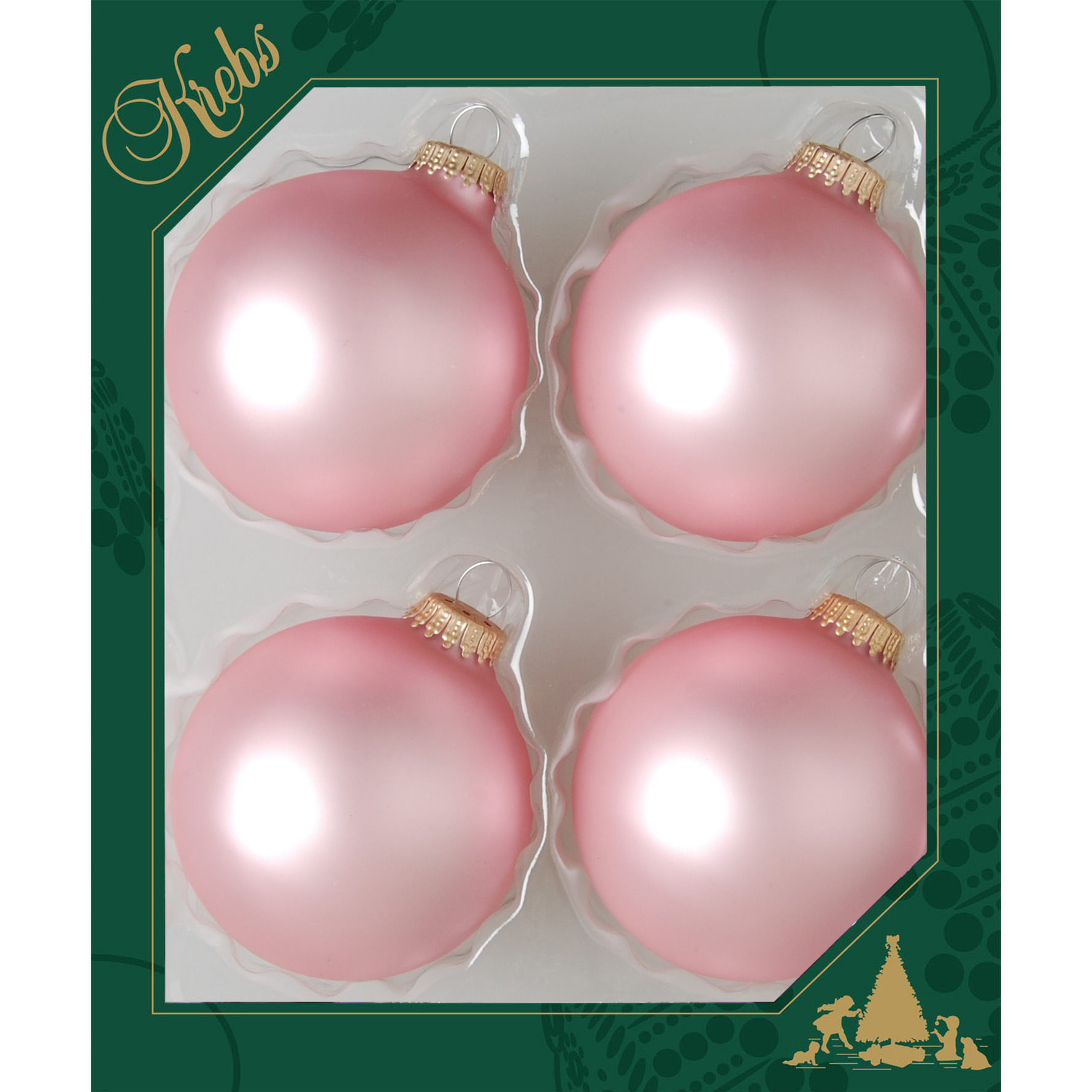 4x stuks glazen kerstballen 7 cm chic mat roze