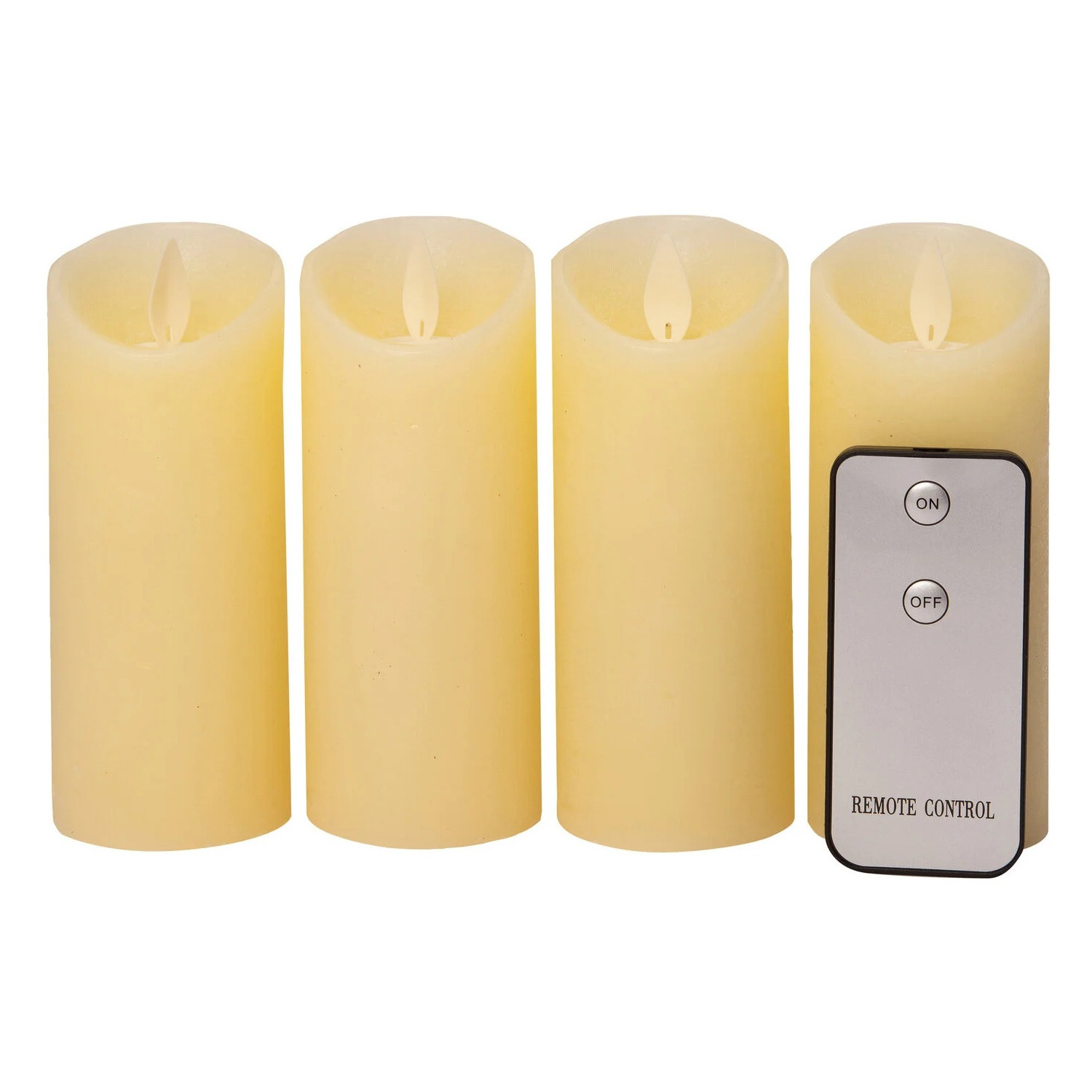 4x stuks led kaarsen-stompkaarsen ivoor wit D5,2 x H12,5 cm