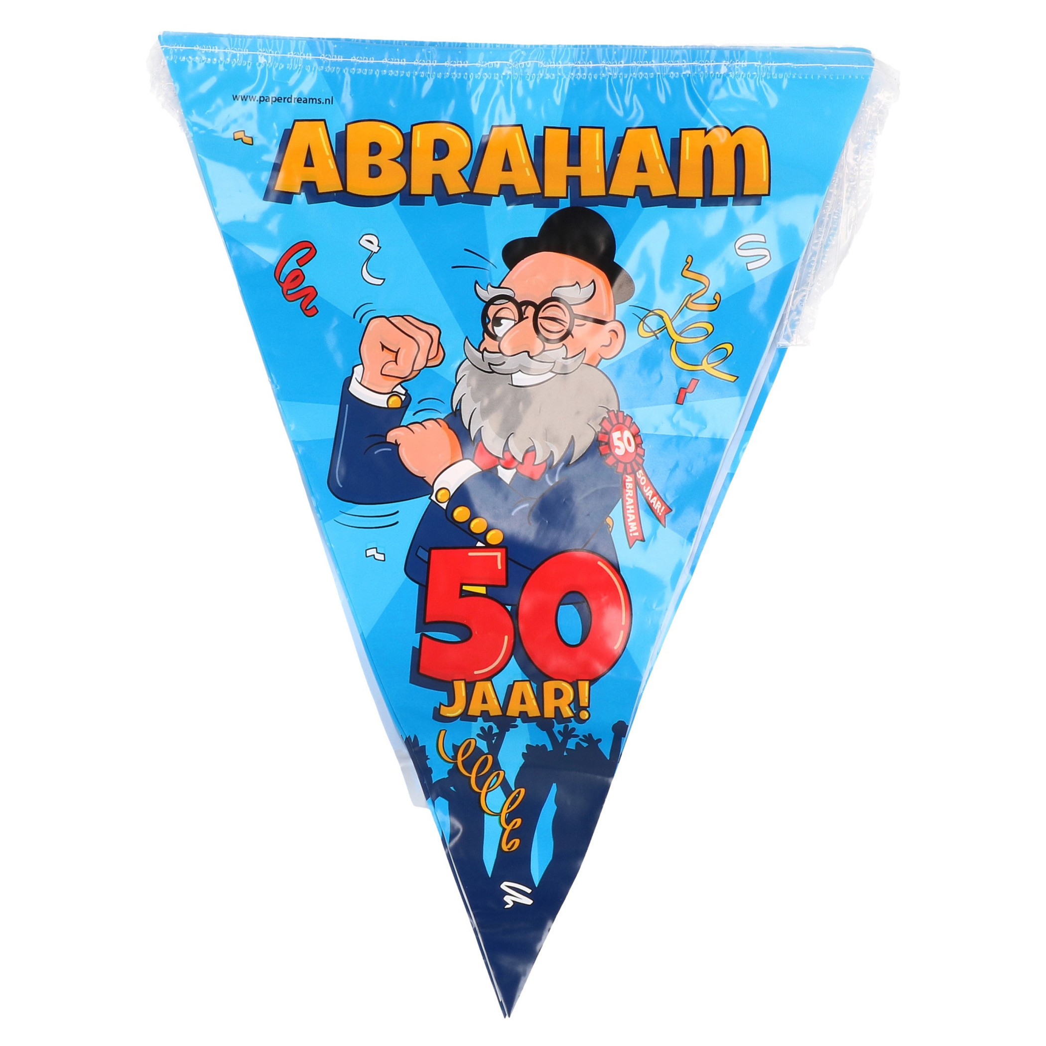 50 Abraham party vlaggenlijn cartoon 10 m verjaadag versiering
