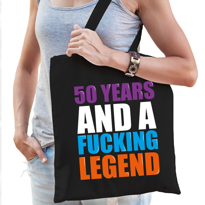 50 year legend-50 jaar legende cadeau tas zwart voor dames