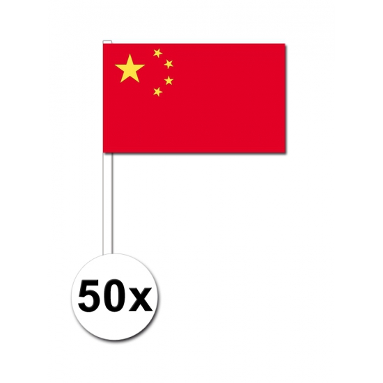 50 zwaaivlaggetjes Chinese vlag