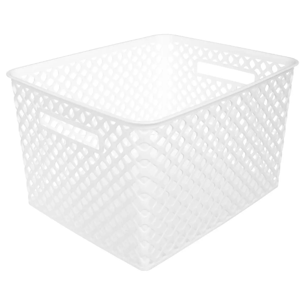 5Five Opbergmand-box van kunststof wit 30 x 37 x 21 cm 19 liter
