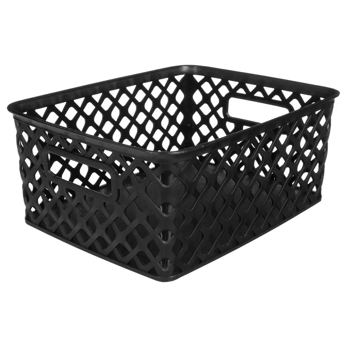 5Five Opbergmand-box van kunststof zwart 19 x 25 x 10 cm 4 liter