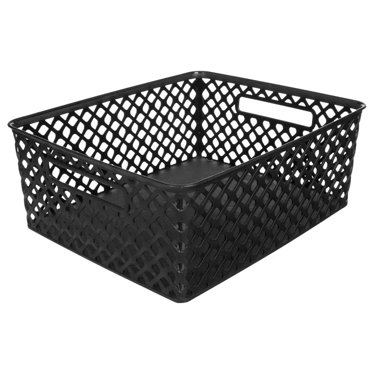 5Five Opbergmand-box van kunststof zwart 29 x 35 x 13 cm 11 liter