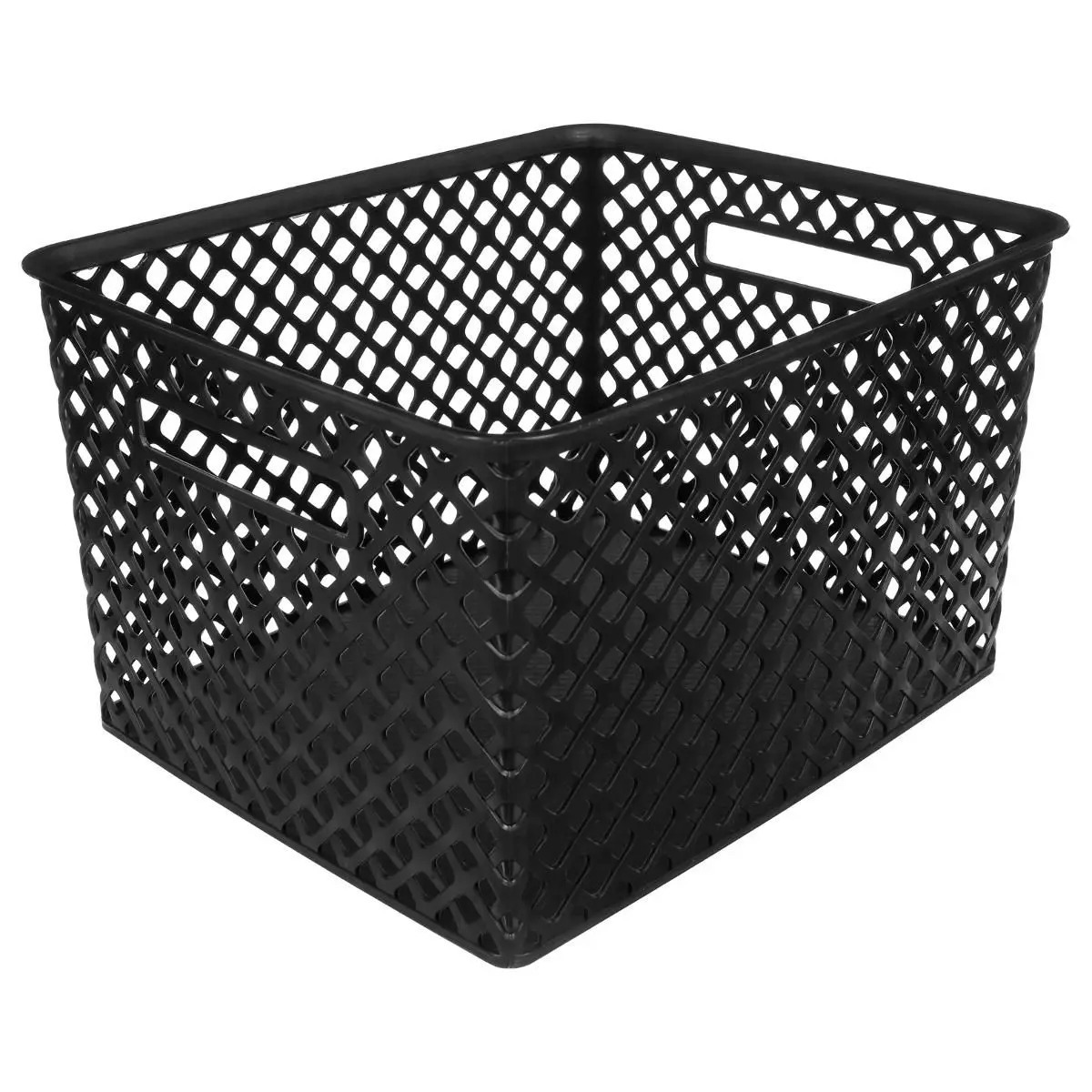 5Five Opbergmand-box van kunststof zwart 30 x 37 x 21 cm 19 liter