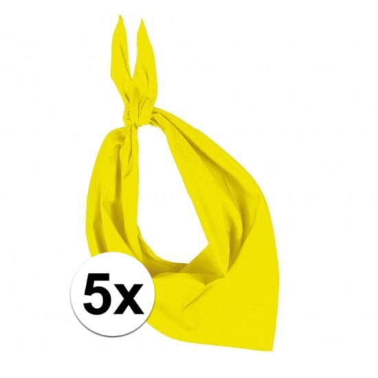 5x Bandana zakdoeken geel
