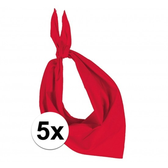 5x Bandana zakdoeken rood