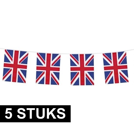 5x Nationale vlag Engeland vlaggenlijnen