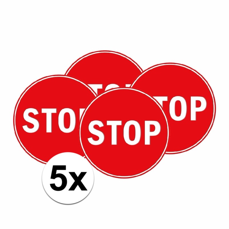 5x Stop verkeersbordje voor slaapkamer